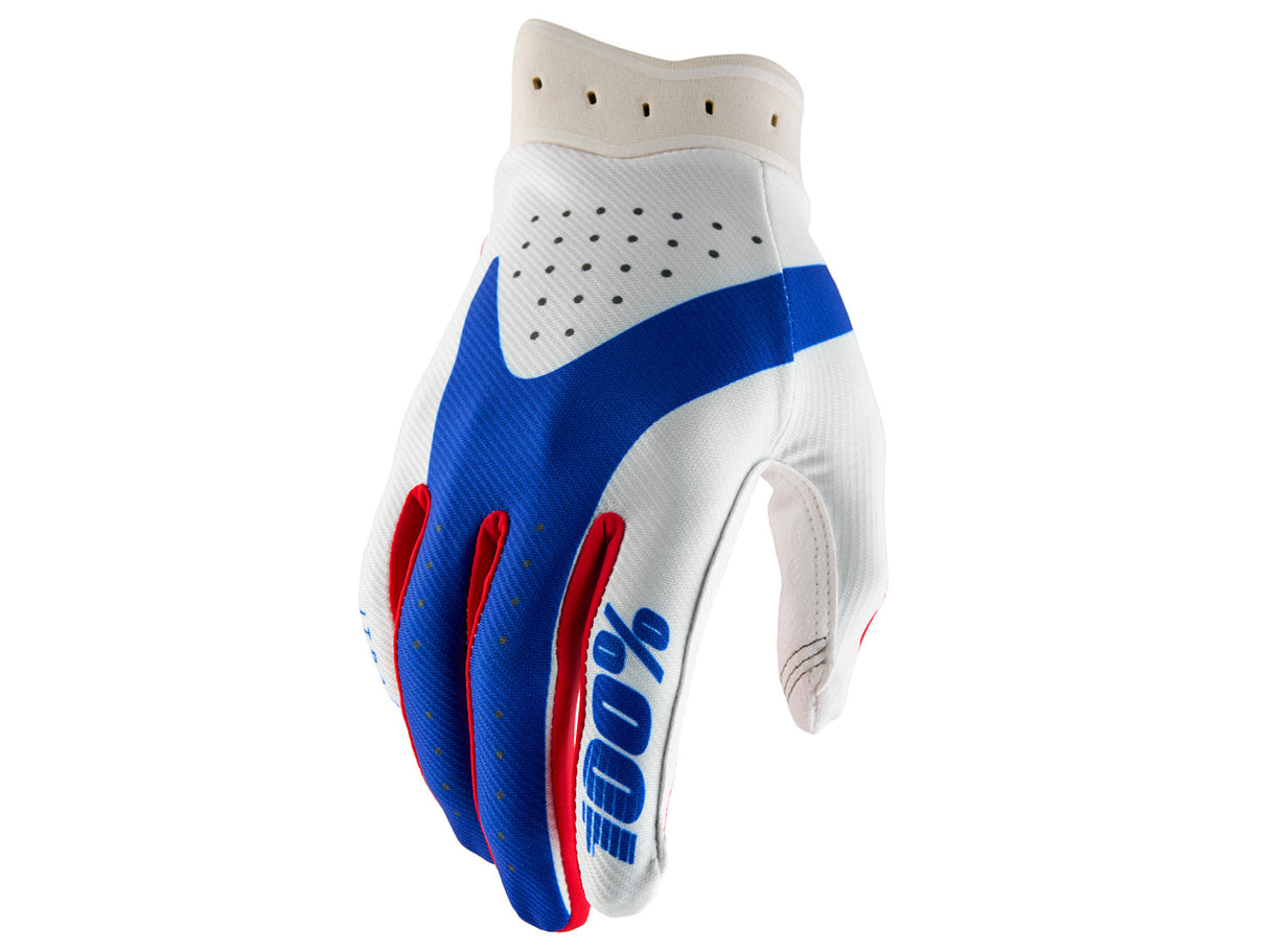 100% iTrack Gloves - Red / White / Blue