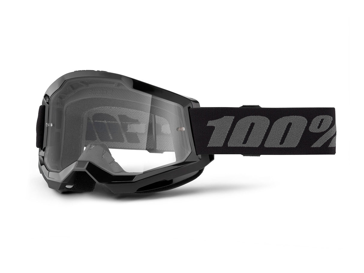 100% Strata 2 Junior Goggle - Clear Lens FA23 - black