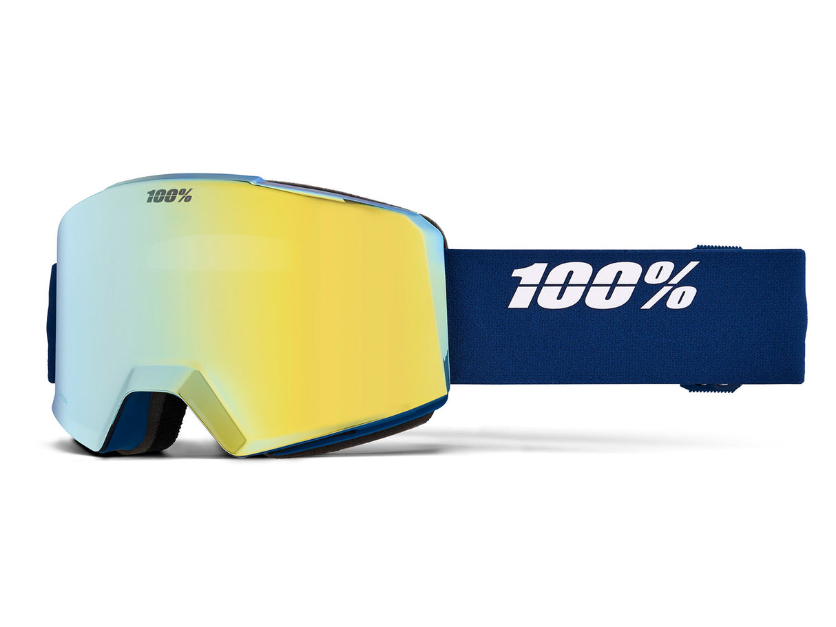 100% NORG HiPER snow goggle, Deep Teal - Mirror Yellow Gold Lens