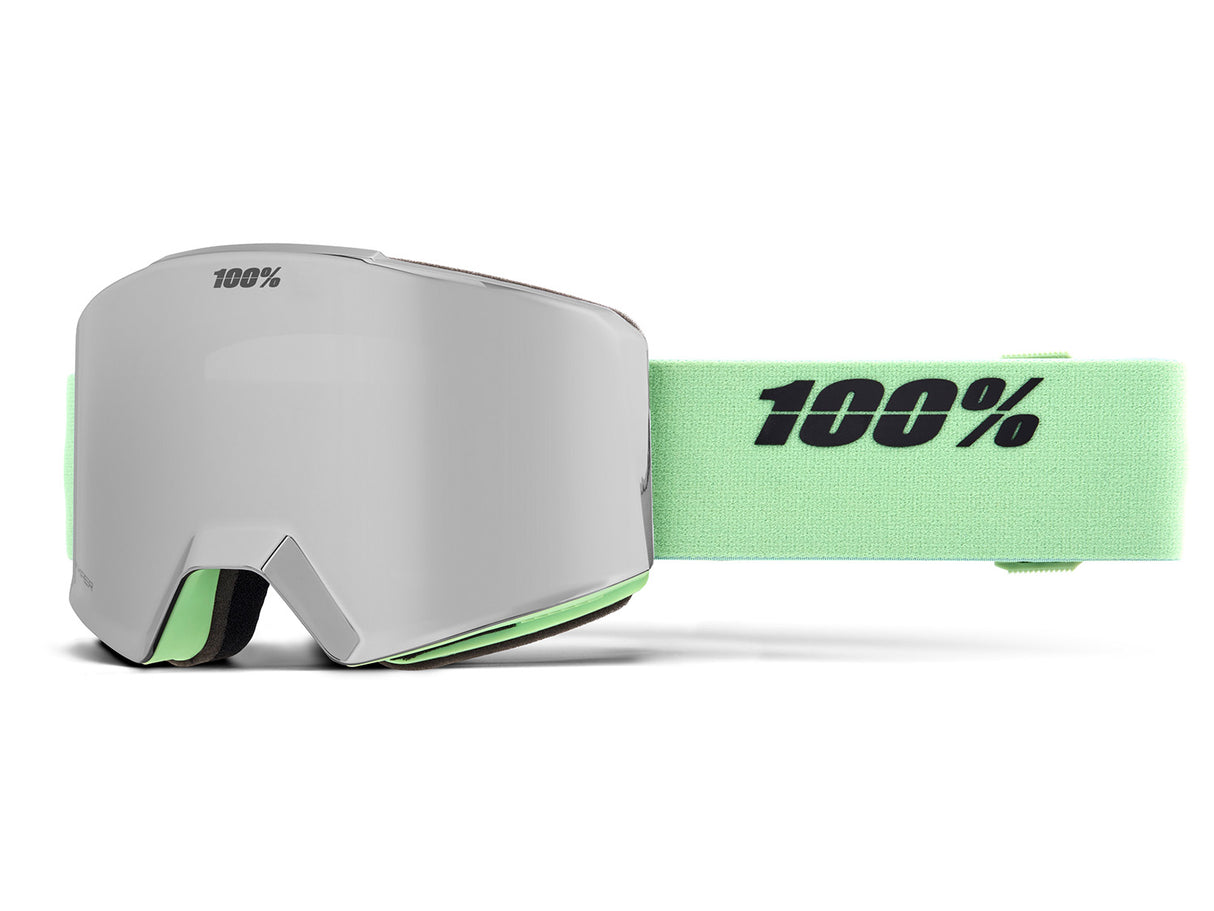 100% NORG HiPER snow goggle, Pistachio - Mirror Silver Lens