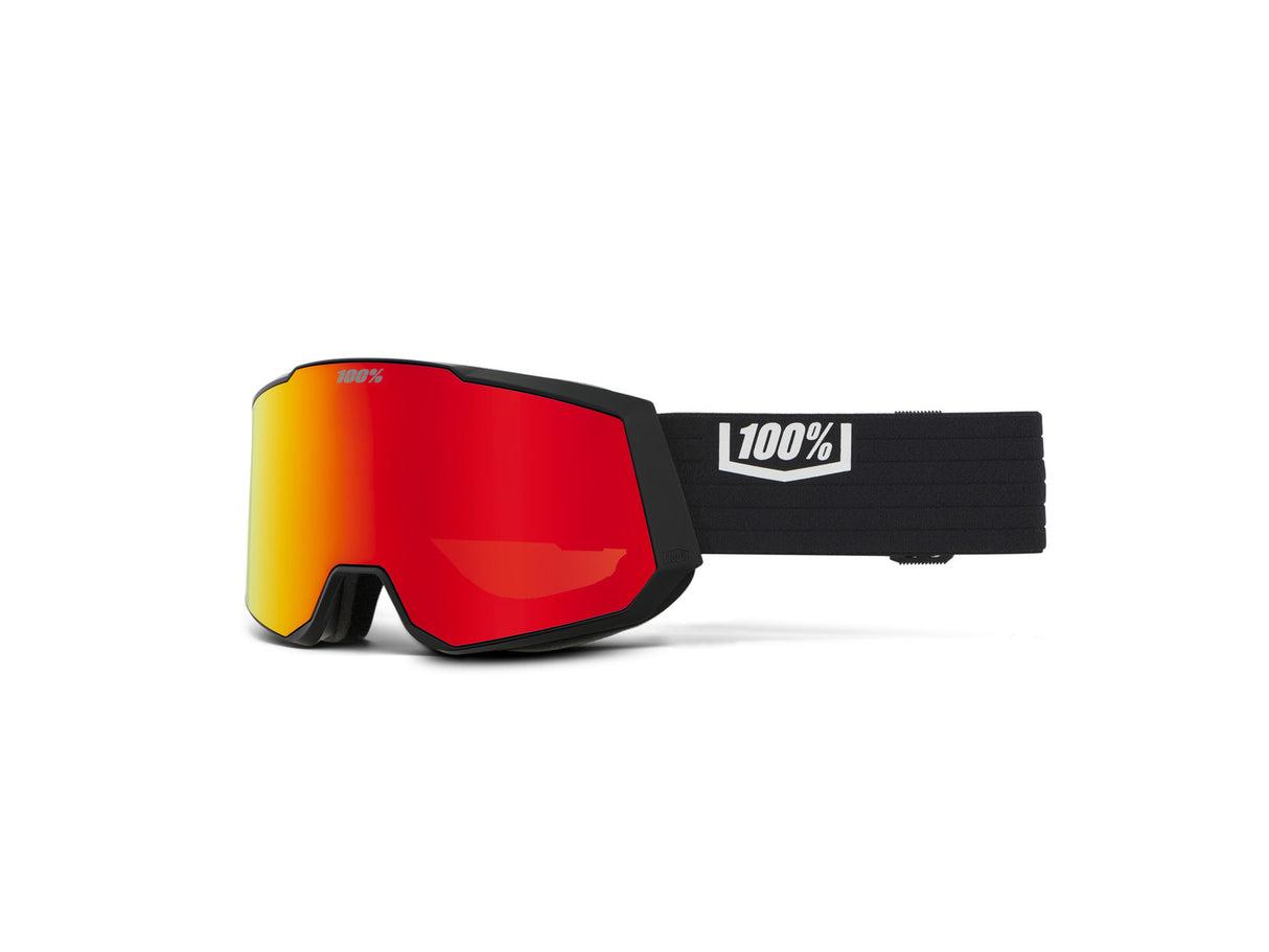 100% SNOWCRAFT XL HiPER snow goggle, Esntl Black- Red ML Mirror - HiPER Vermillion w/Red ML Mi