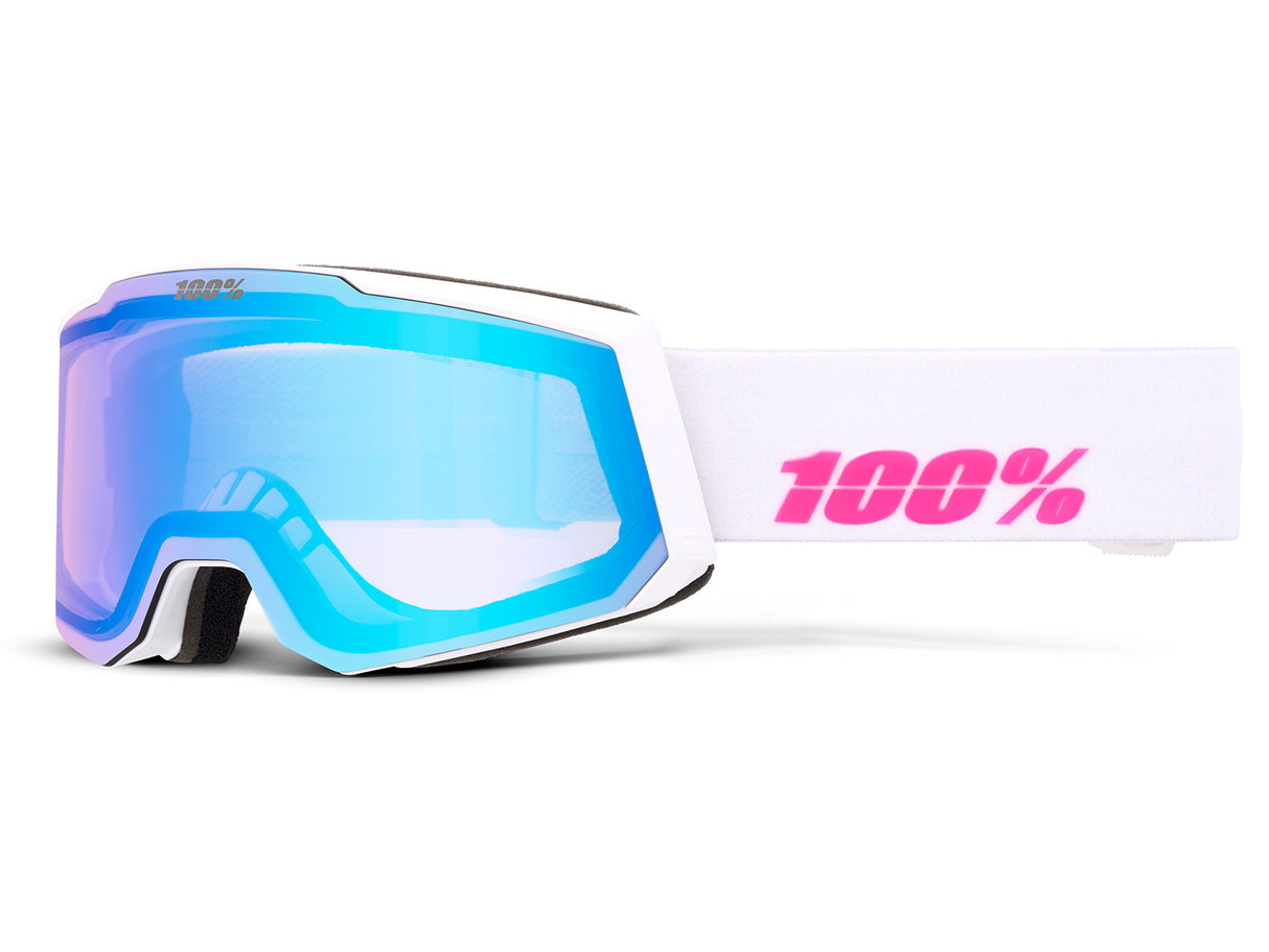 100% SNOWCRAFT S HiPER snow goggle,Esnt Wht/Pink-Mirror Purple Le