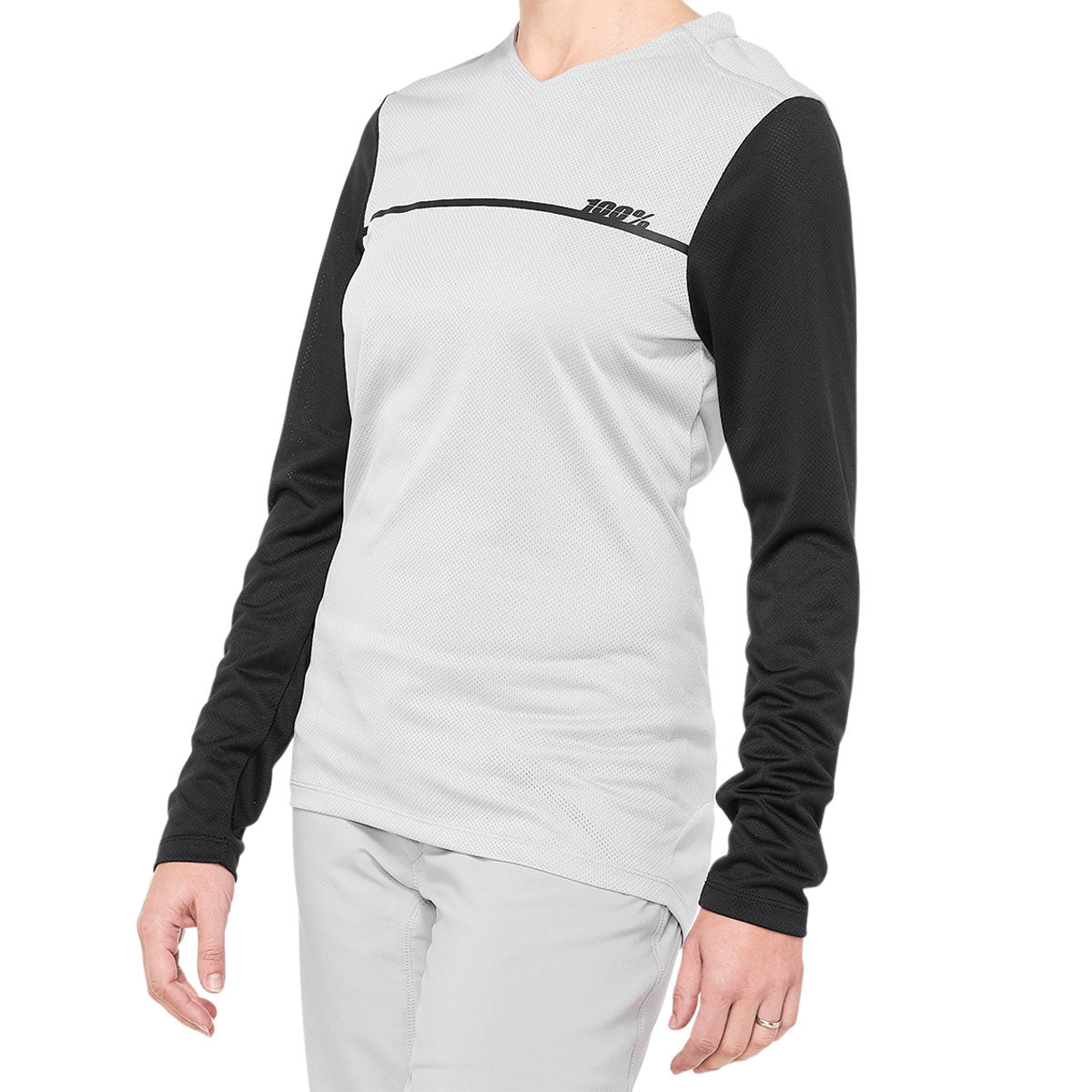 Ridecamp Frauen Langarm Jersey - Grau/Schwarz