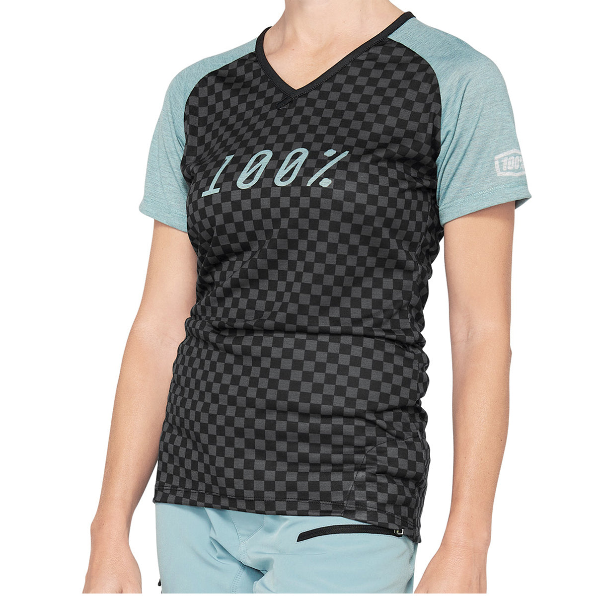 Airmatic Women - Damen Kurzarm Trikot - Seaform Checkers - Blau/Schwarz/Grau