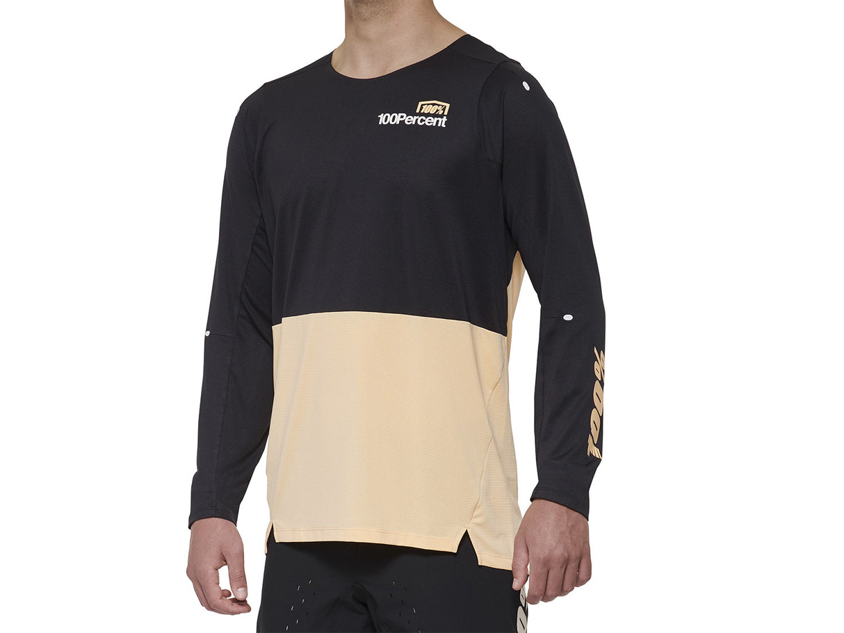 100% R-Core X Long Sleeve Jersey - Black/Peach