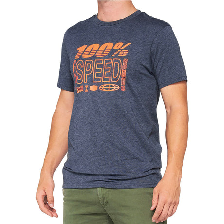 Trademark - T-Shirt - Navy Heather - Hellblau/Orange