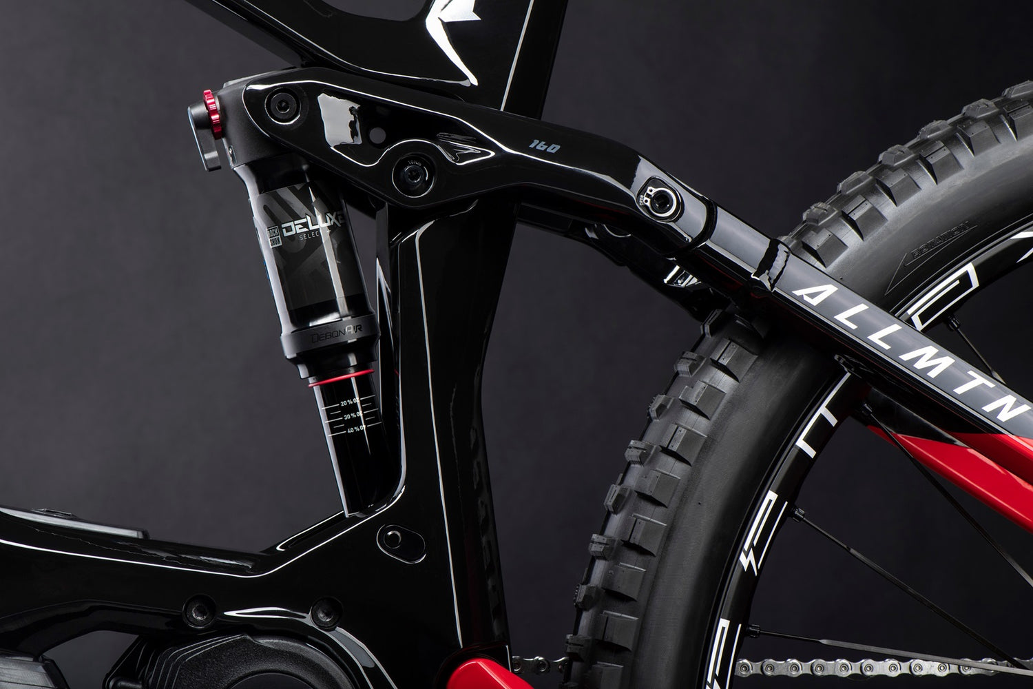AllMtn CF SE MTB Fully - Gloss Black Grey Red Chrome
