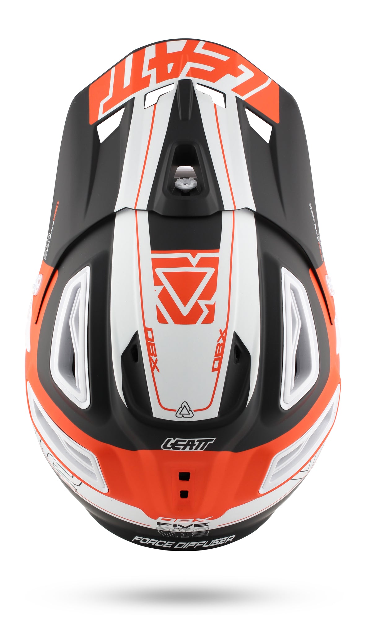 DBX 5.0 Composite Fullface Helm - Schwarz/Weiß/Orange