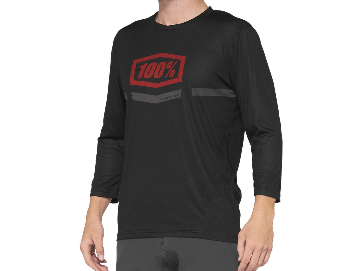 100% Airmatic 3/4 Sleeve Jersey - black/red