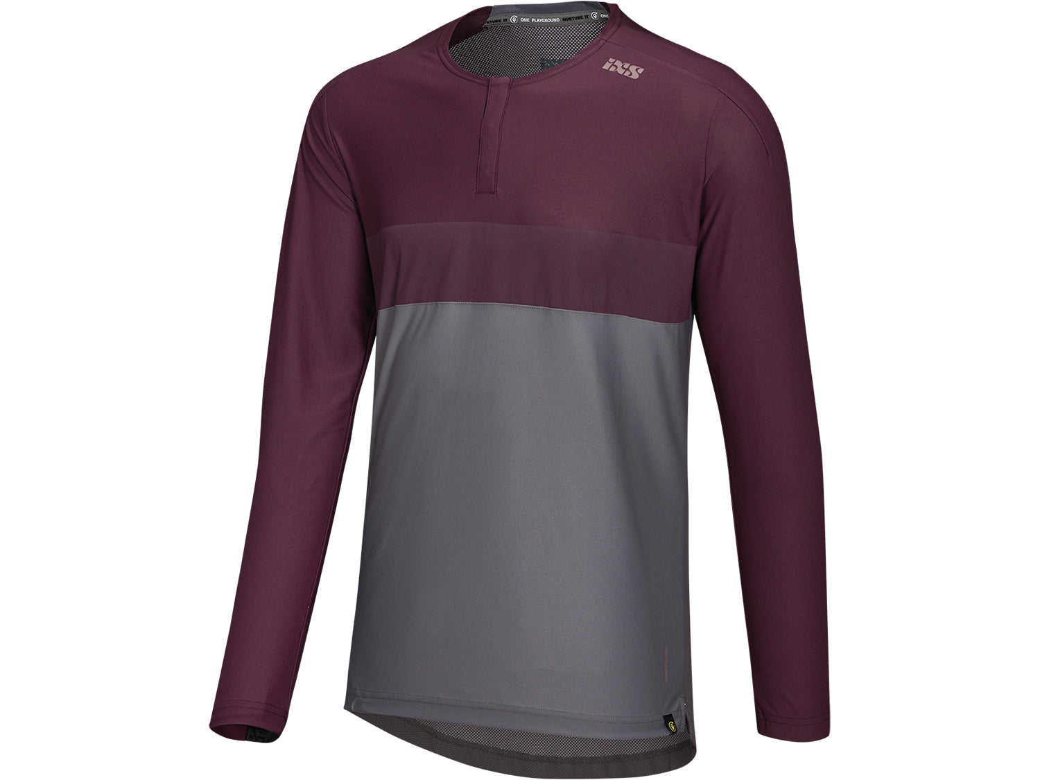 Flow XTG Long Sleeve Henley - Graphite/Raisin