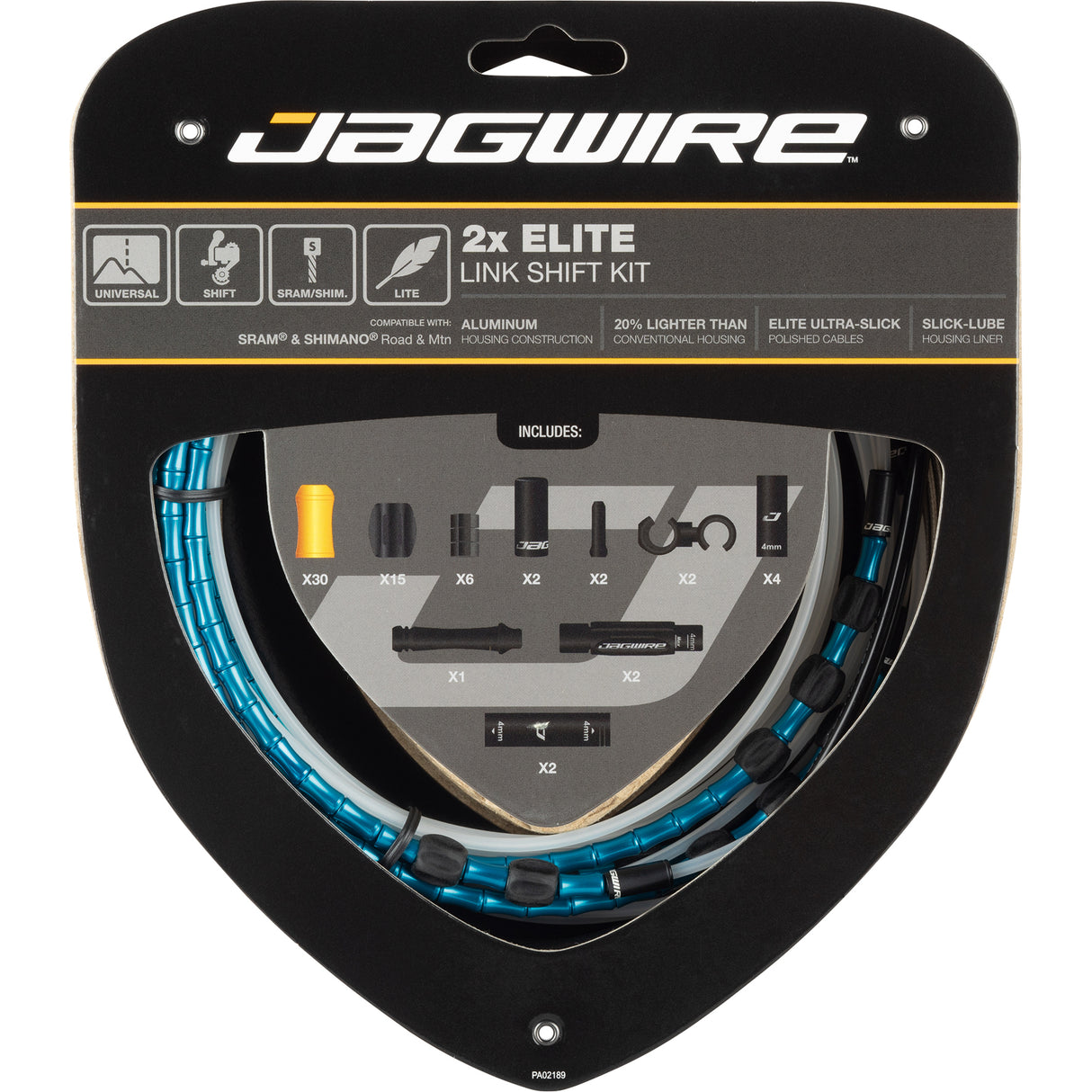 Schaltzugset Road & Mountain Elite Link 2x - blau