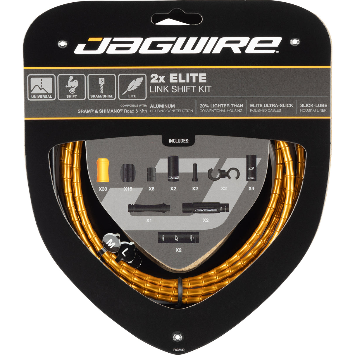 Schaltzugset Road & Mountain Elite Link 2x - gold