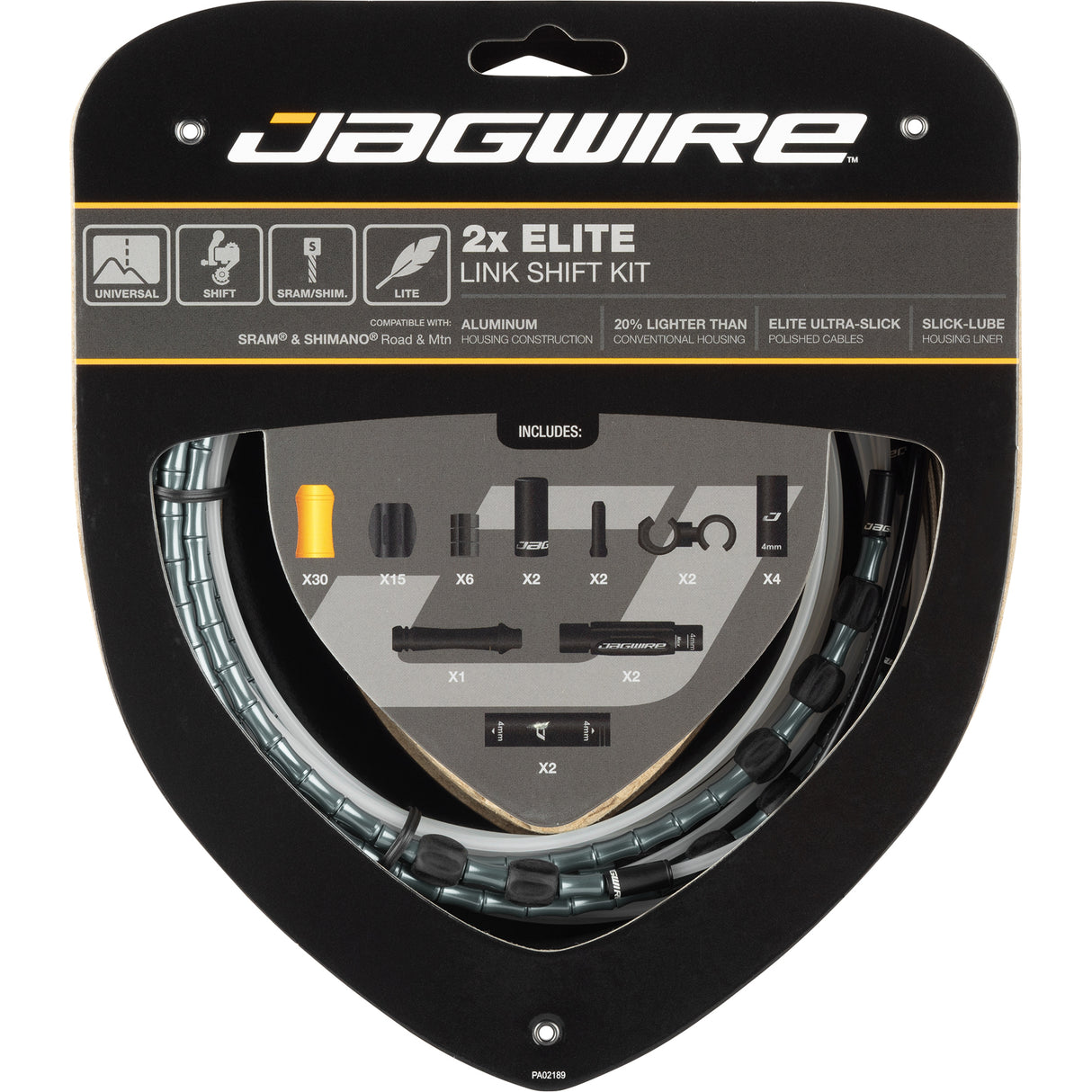 Schaltzugset Road & Mountain Elite Link 2x - grau