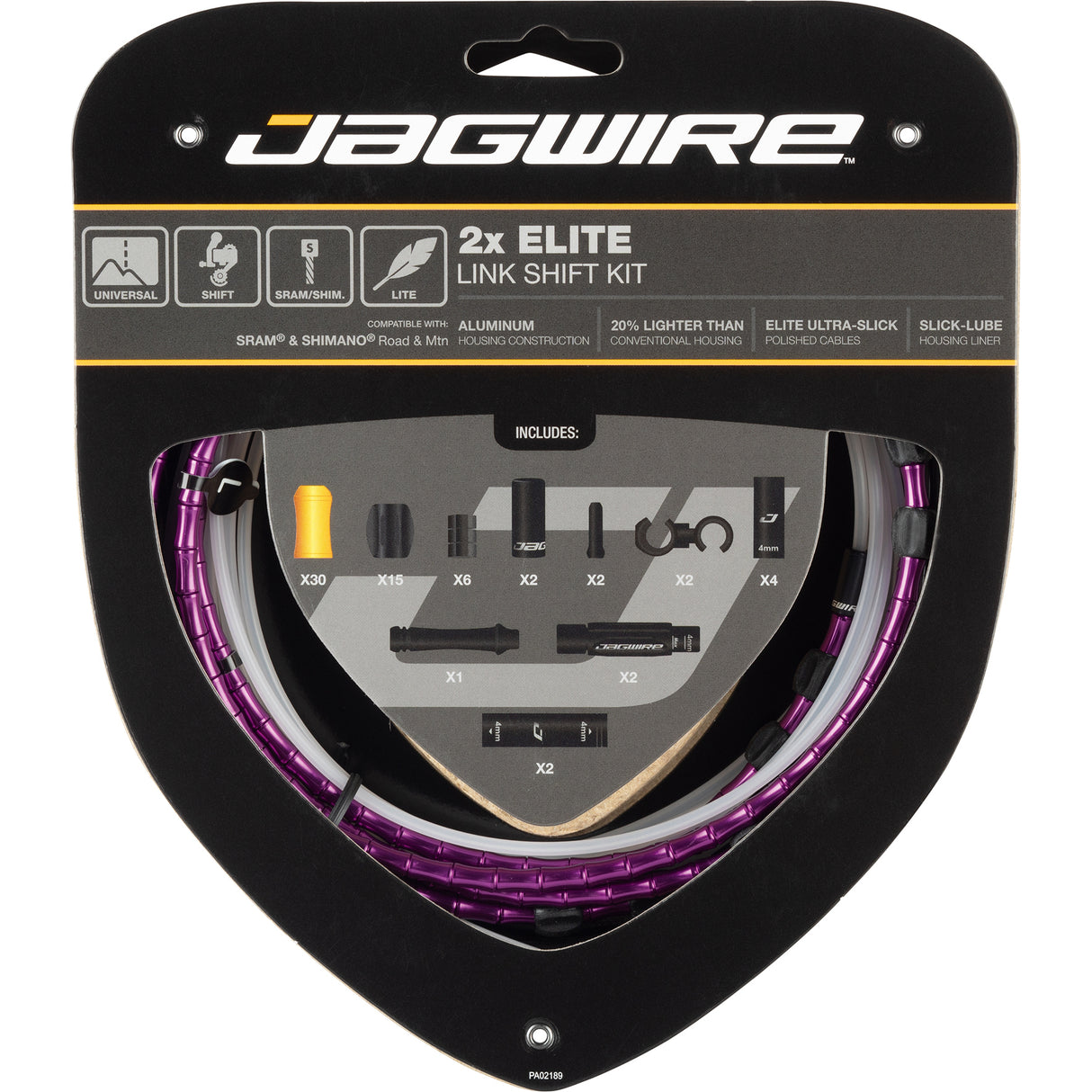 Schaltzugset Road & Mountain Elite Link 2x - lila