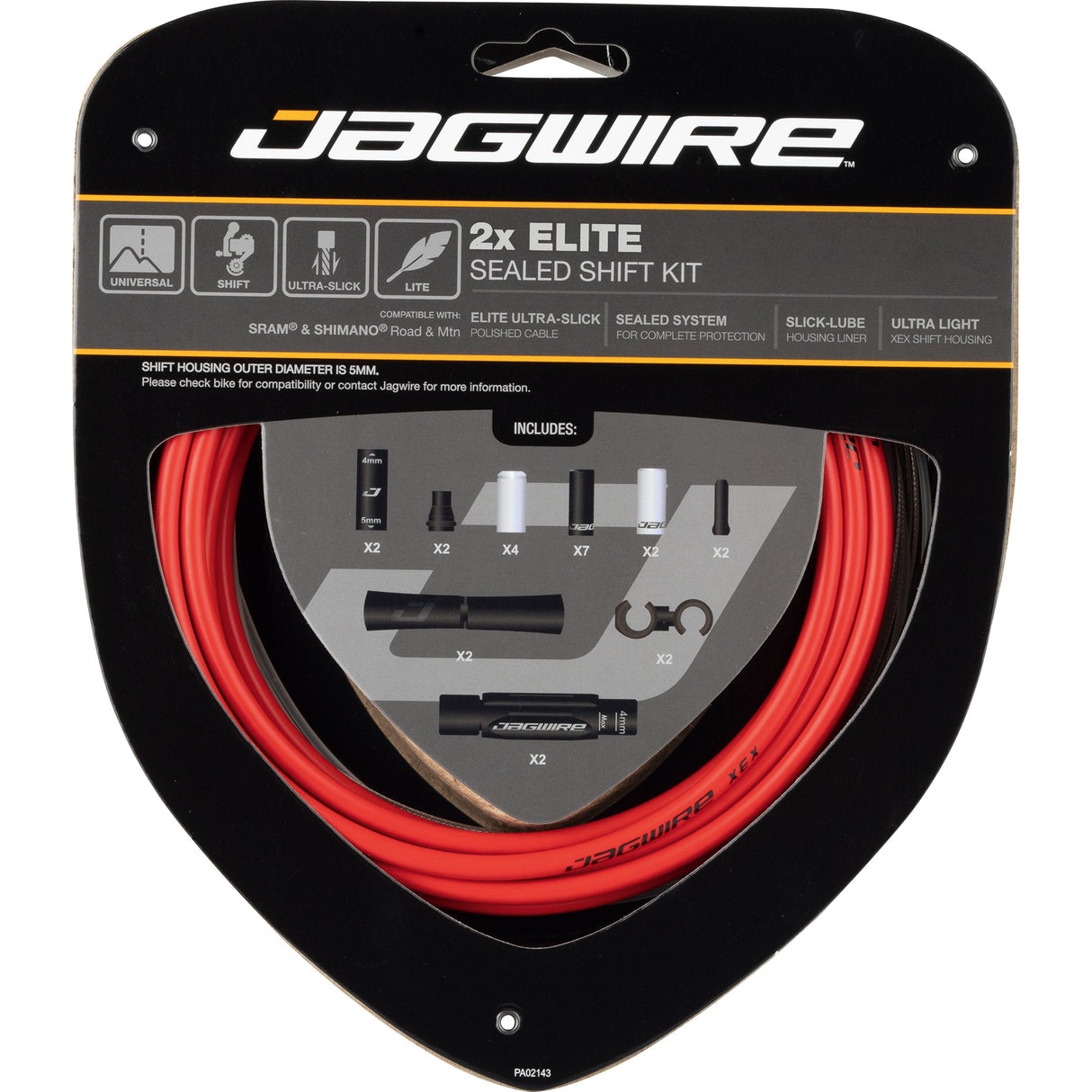 Schaltzugset Road & Mountain Elite Sealed 2x - rot