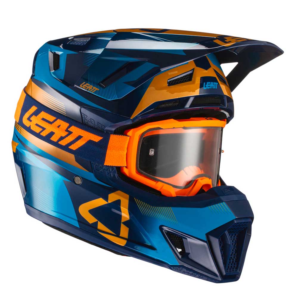 Helm inkl. Brille 7.5 V21.1 blau-gelb