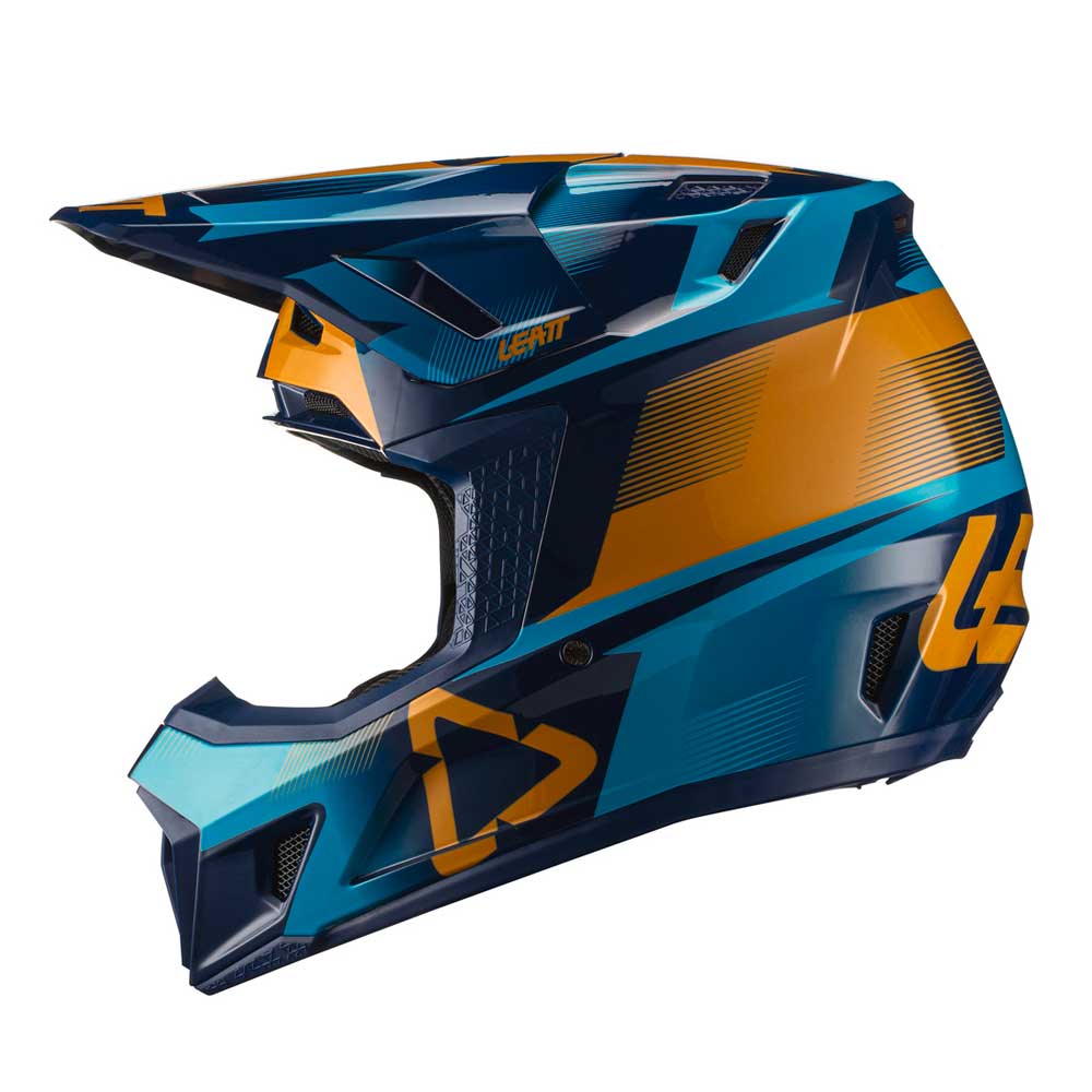 Helm inkl. Brille 7.5 V21.1 blau-gelb