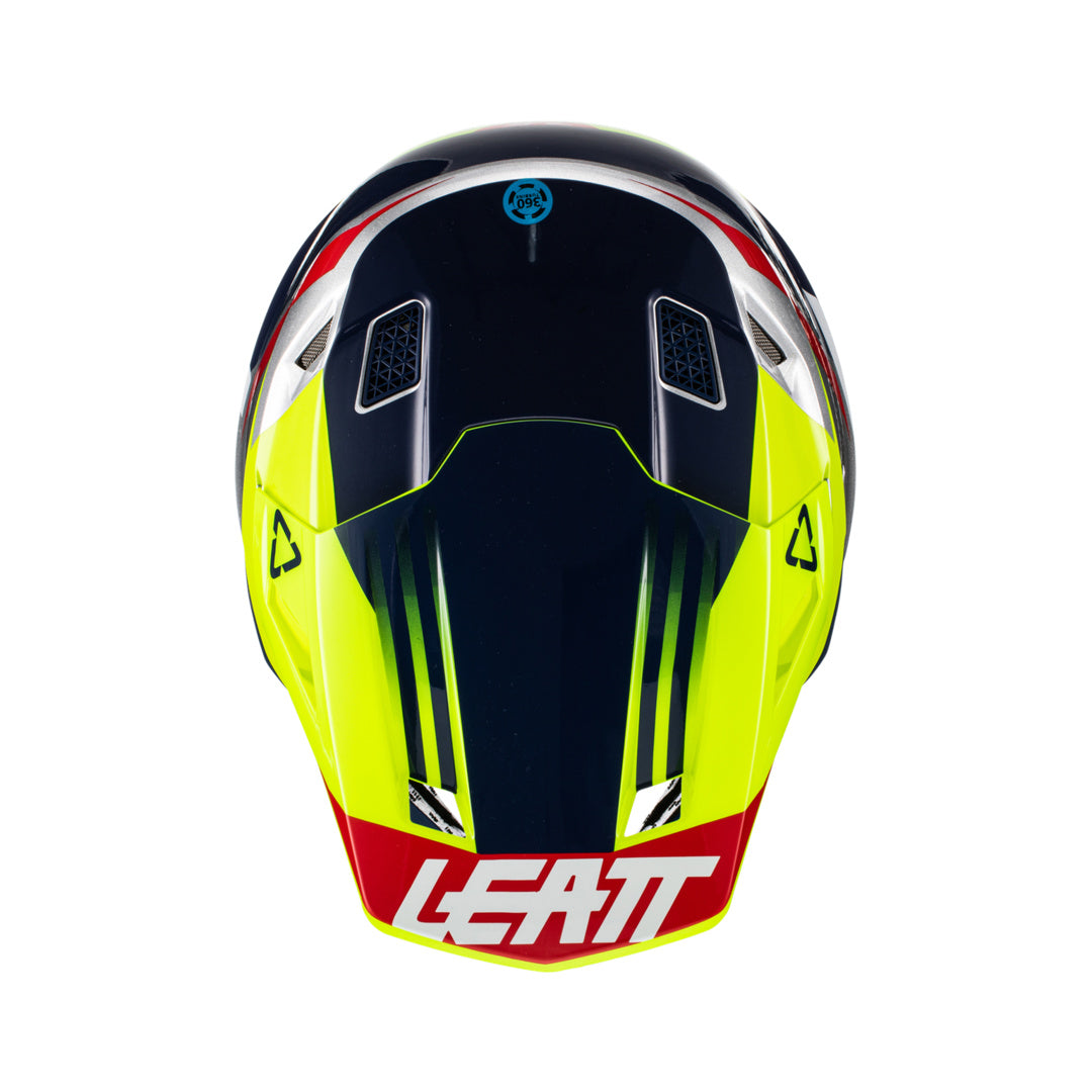Helm inkl. Brille 7.5 V22 Graphic fluo gelb-blau