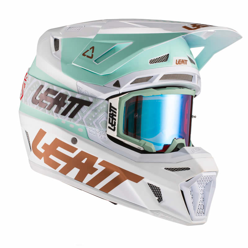 Helm inkl. Brille 8.5 V21.1 - weiss-grün-gold