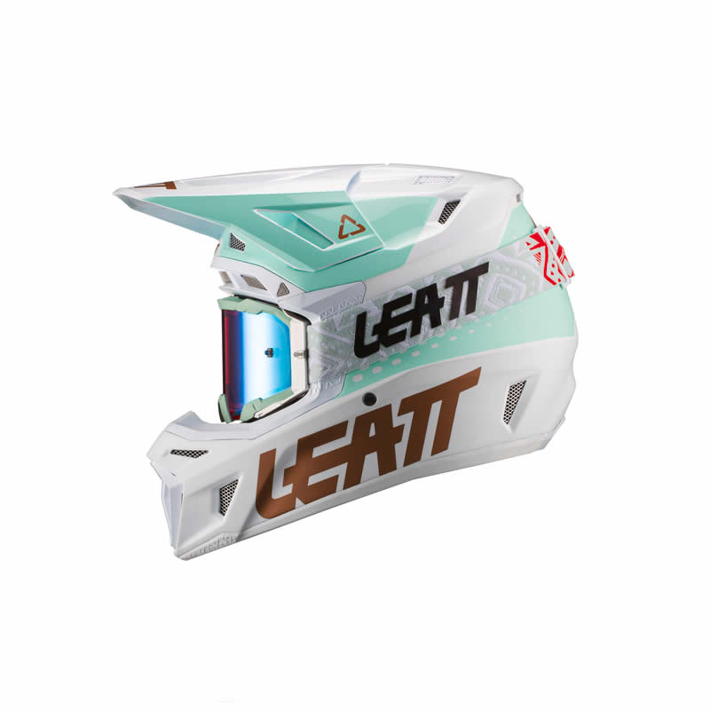 Helm inkl. Brille 8.5 V21.1 - weiss-grün-gold