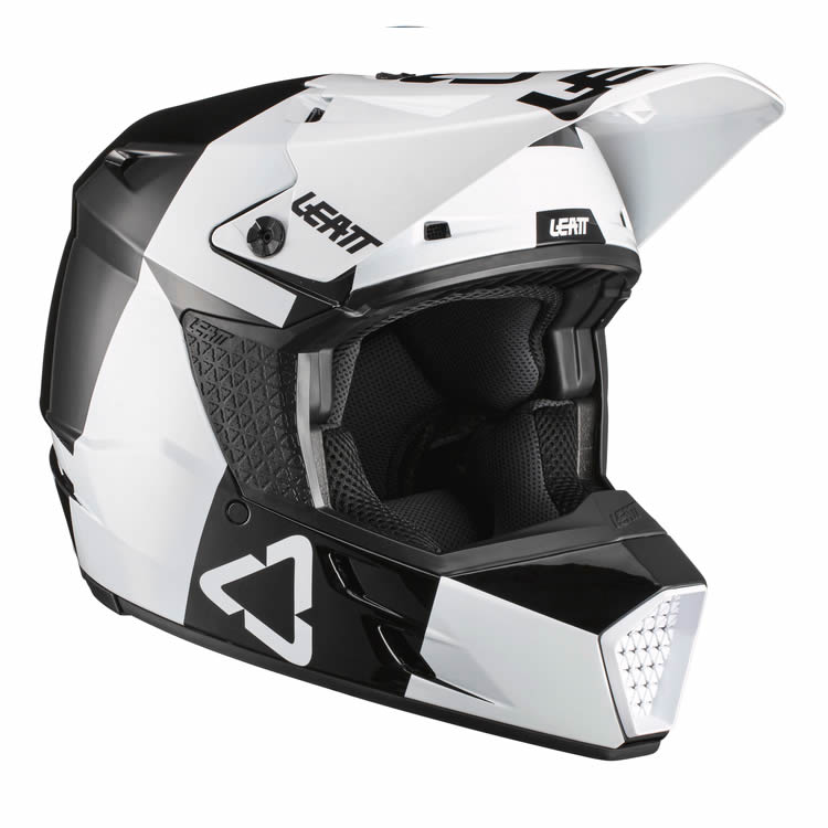 Motocrosshelm 3.5 Junior V21.3 - weiss-schwarz