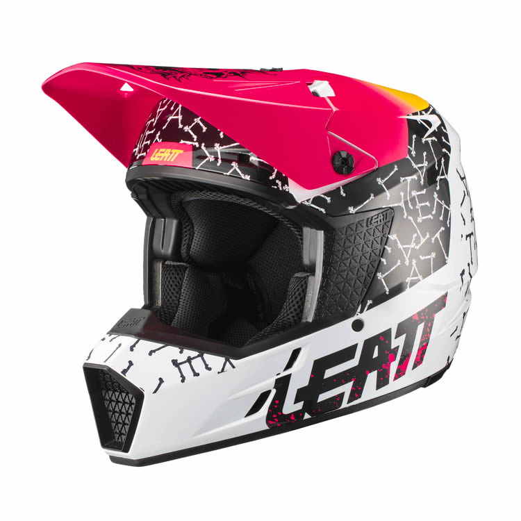 Motocrosshelm 3.5 V21.2 - weiss-schwarz-rot