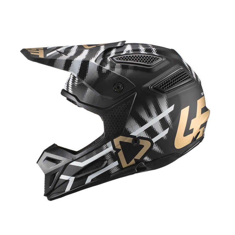 Motocrosshelm GPX 5.5 Composite - schwarz-weiss-gold