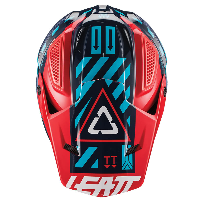 Motocrosshelm GPX 5.5 V19.1 blau-rot