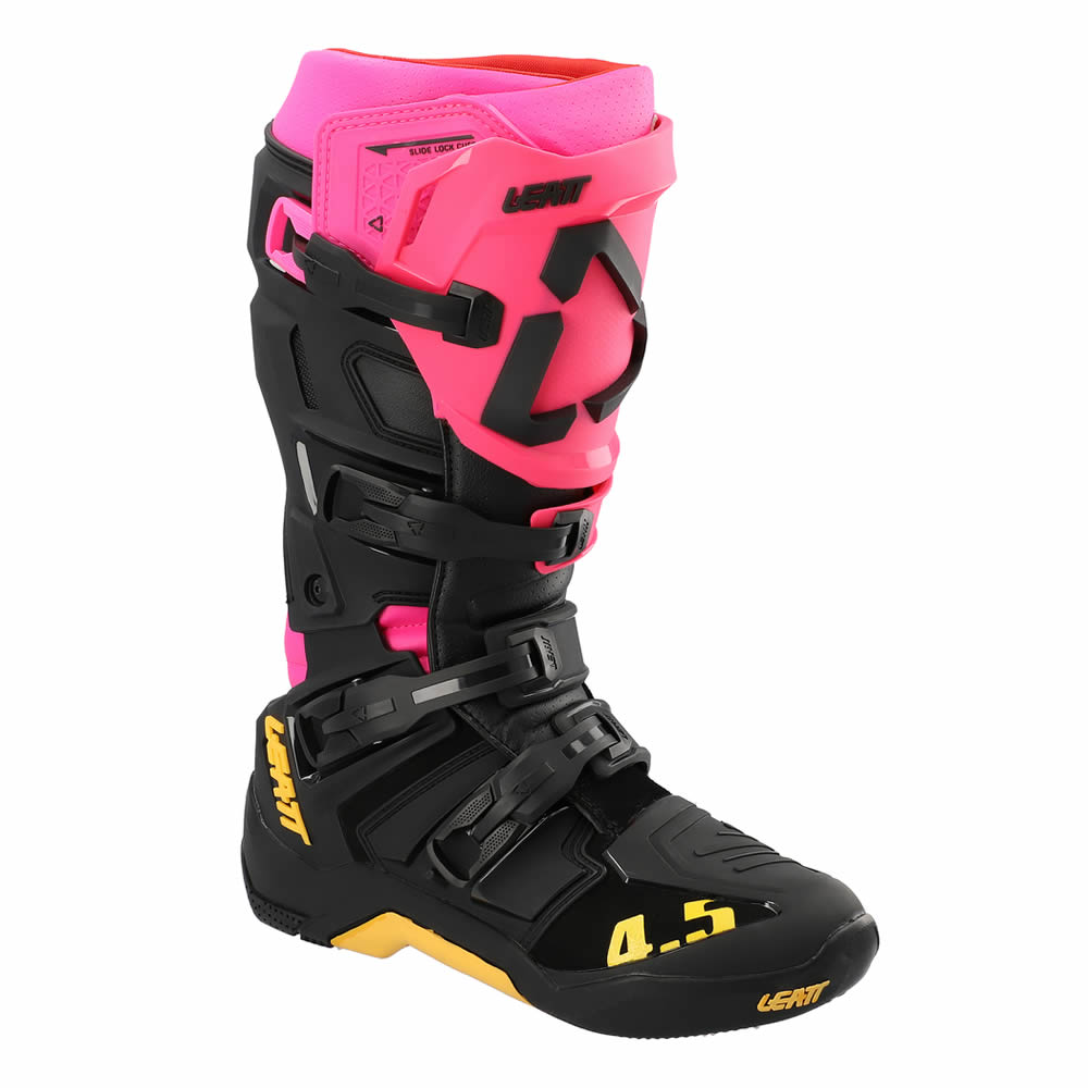 Stiefel 4.5 - schwarz-pink-gelb