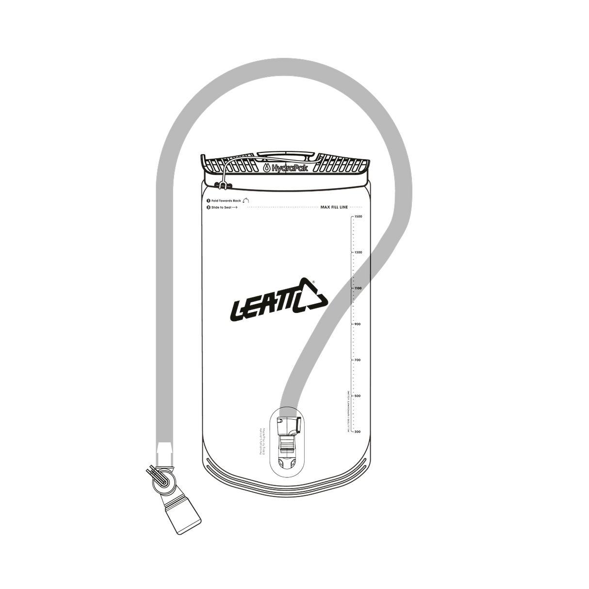 Bladder HydraPak/Leatt 1.5L vertical w tube & bite valve ADV Jackets