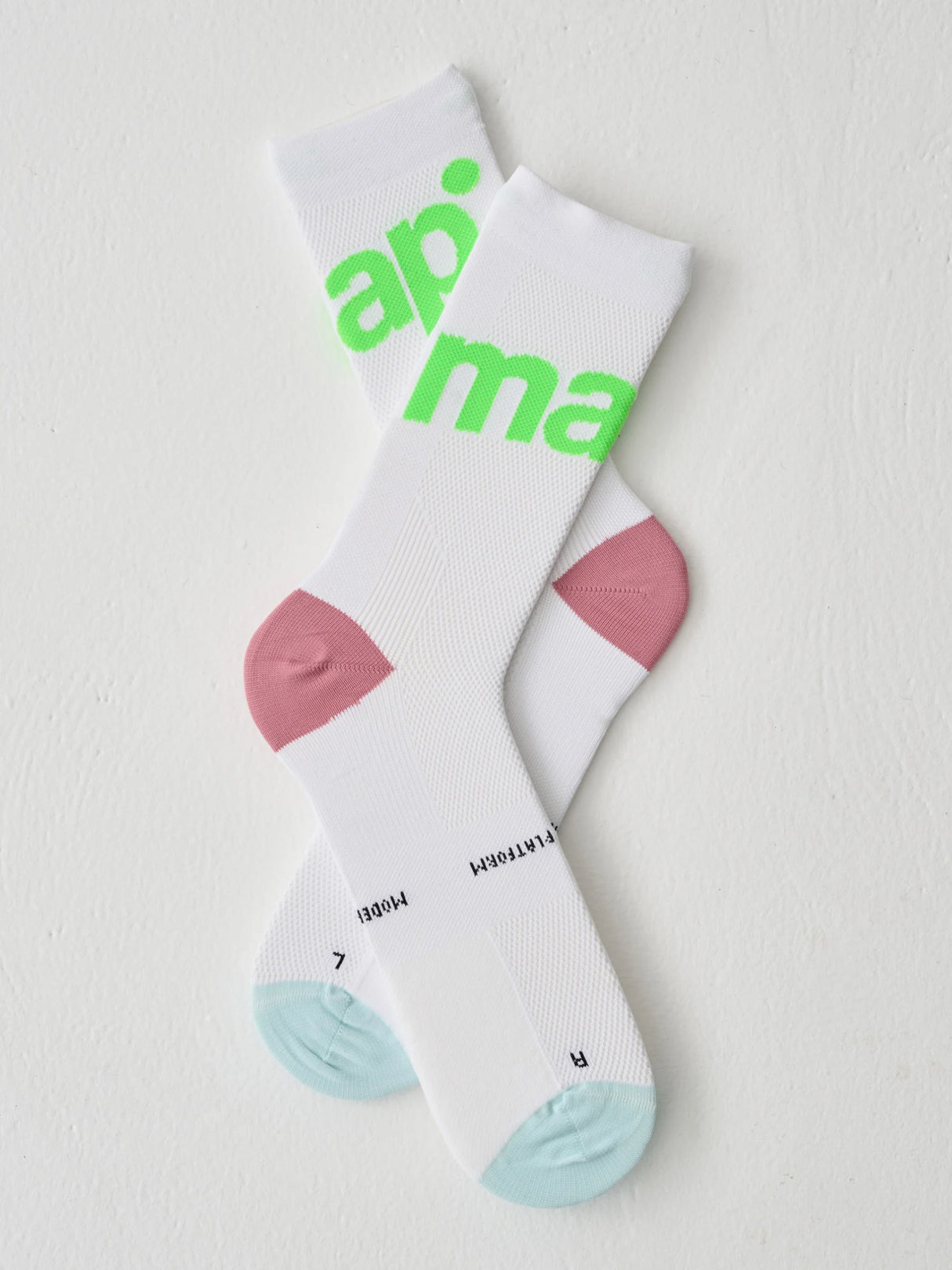 Training Sock - White / Fluoro Green