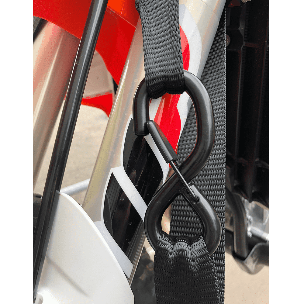 DE LUXE Soft Hook Tie Downs LOGO black (2pcs)