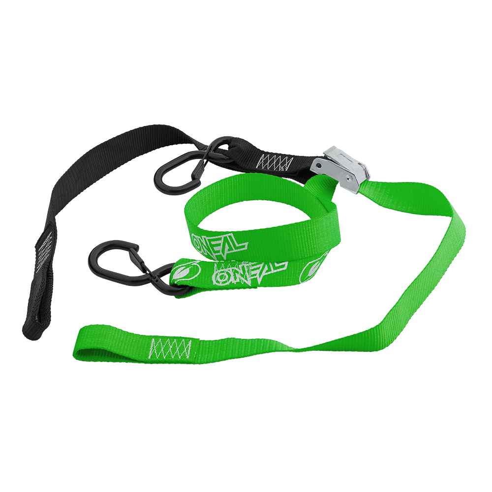 DE LUXE Soft Hook Tie Downs LOGO green (2pcs)