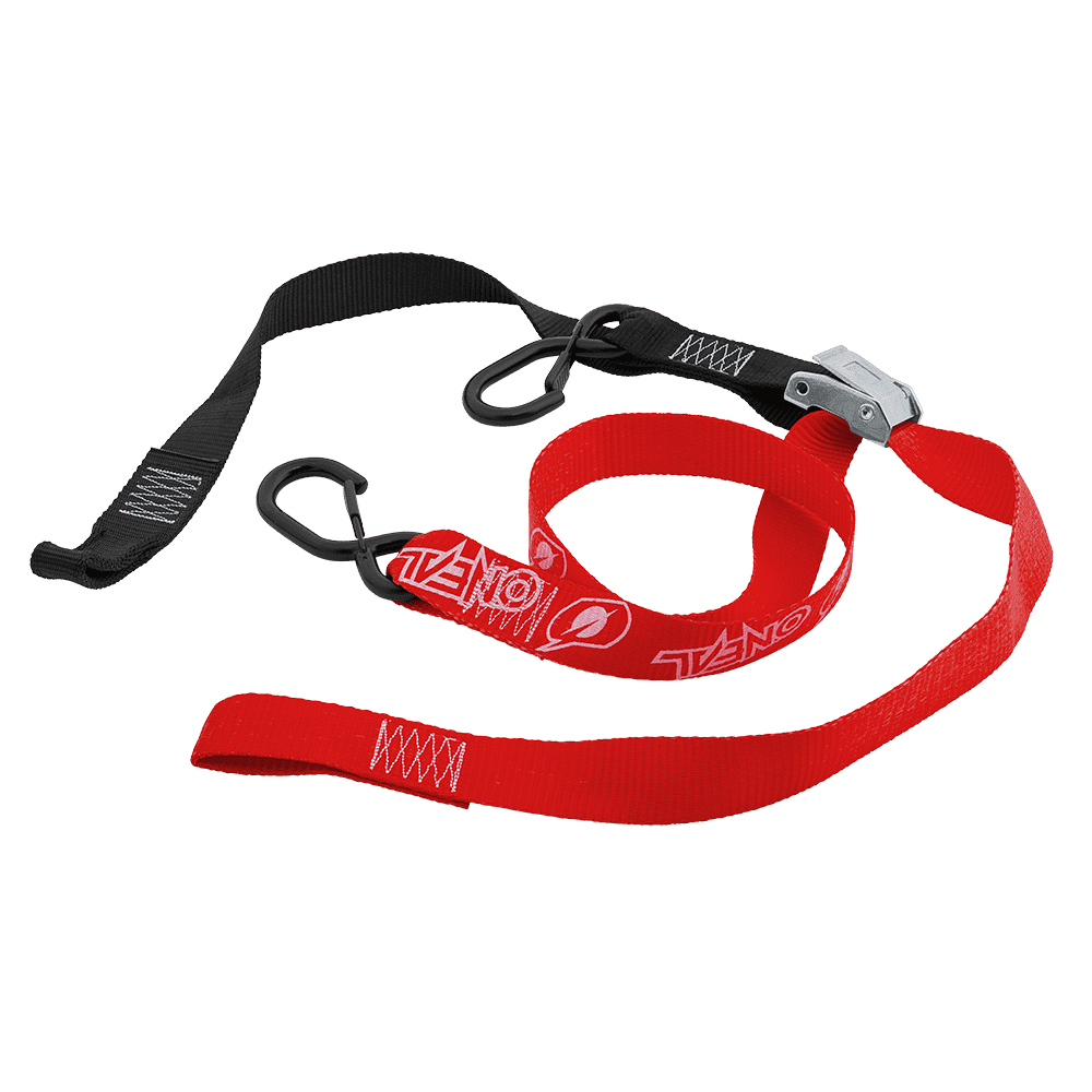 DE LUXE Soft Hook Tie Downs LOGO red (2pcs)