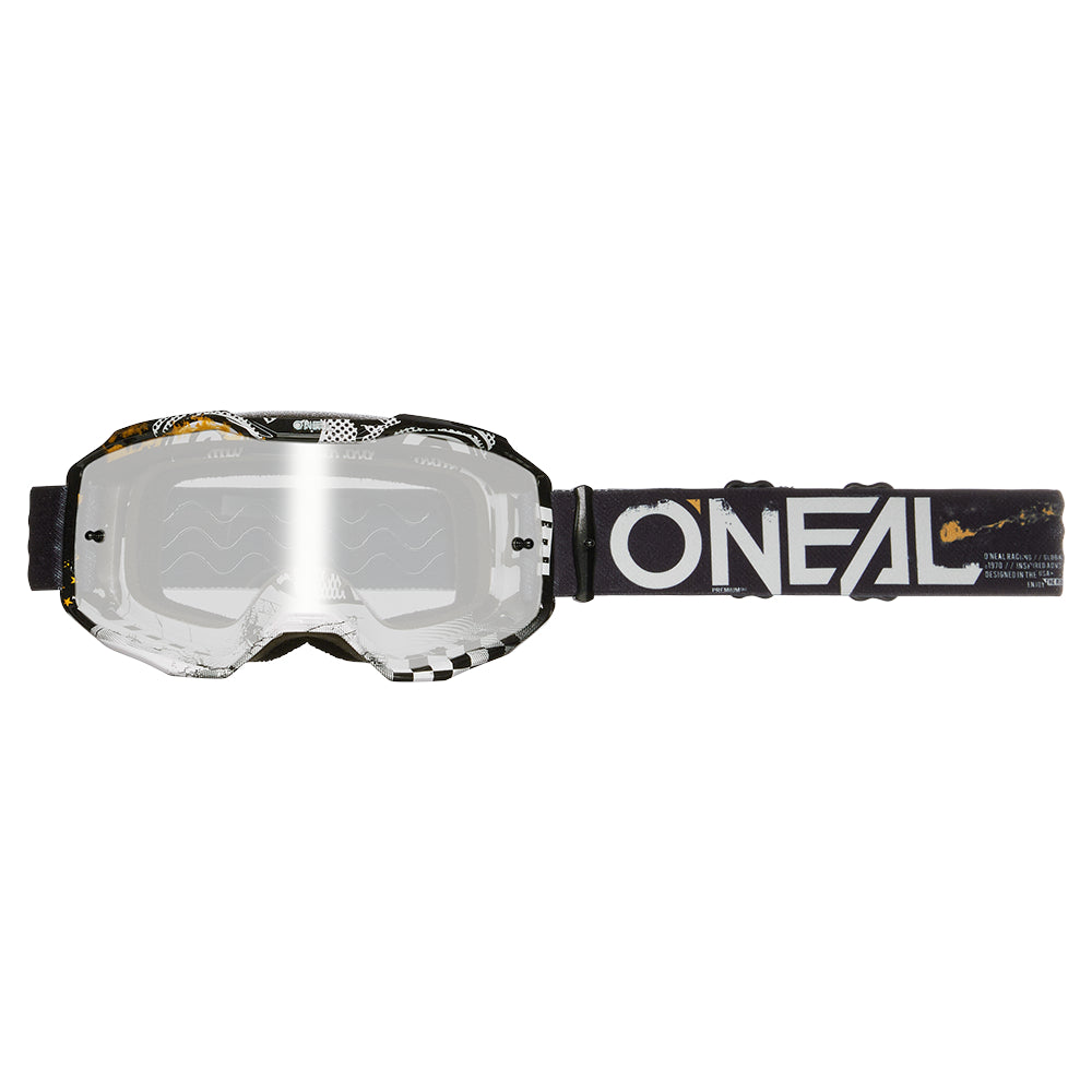 B-10 Goggle ATTACK black/white - silver mirror