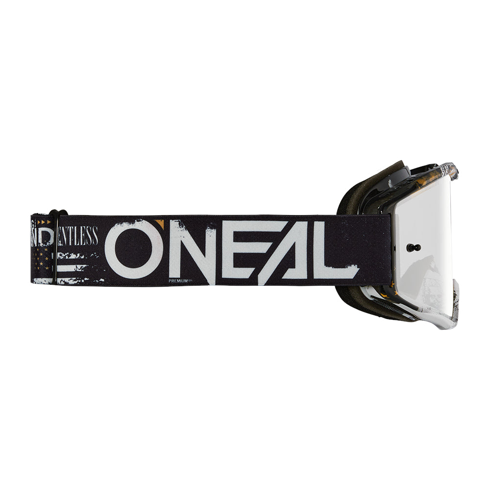 B-10 Goggle ATTACK black/white - silver mirror