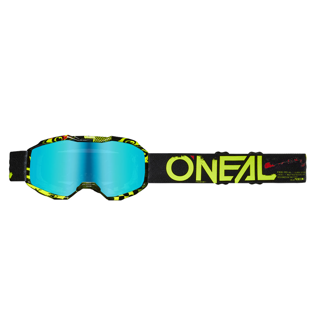 B-10 Youth Goggle ATTACK black/neon yellow - radium blue