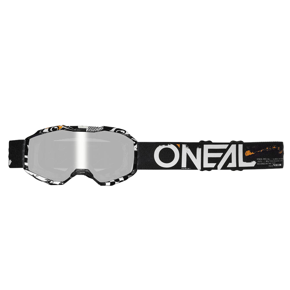 B-10 Youth Goggle ATTACK black/white - silver mirror