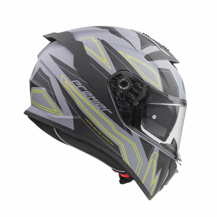 Integralhelm Devil EL Y Grey BM - grau-schwarz-gelb