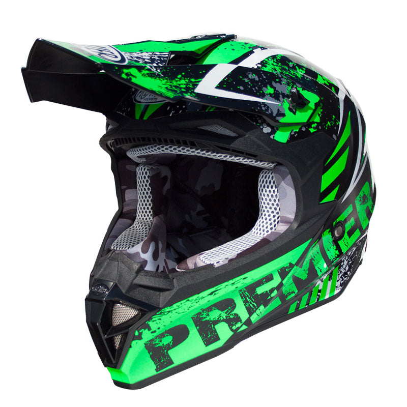 Motocrosshelm Exige ZX7 - grün-schwarz-weiss