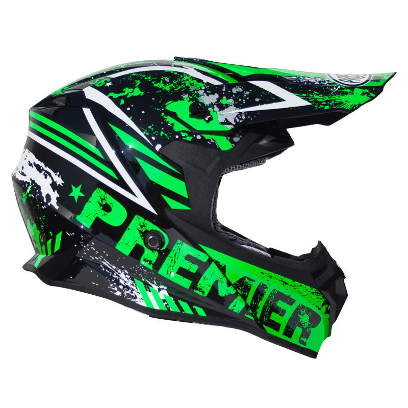 Motocrosshelm Exige ZX7 - grün-schwarz-weiss