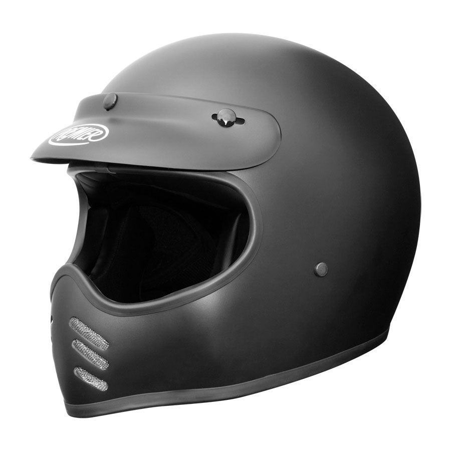 Motocrosshelm Vintage MX U BM - matt schwarz