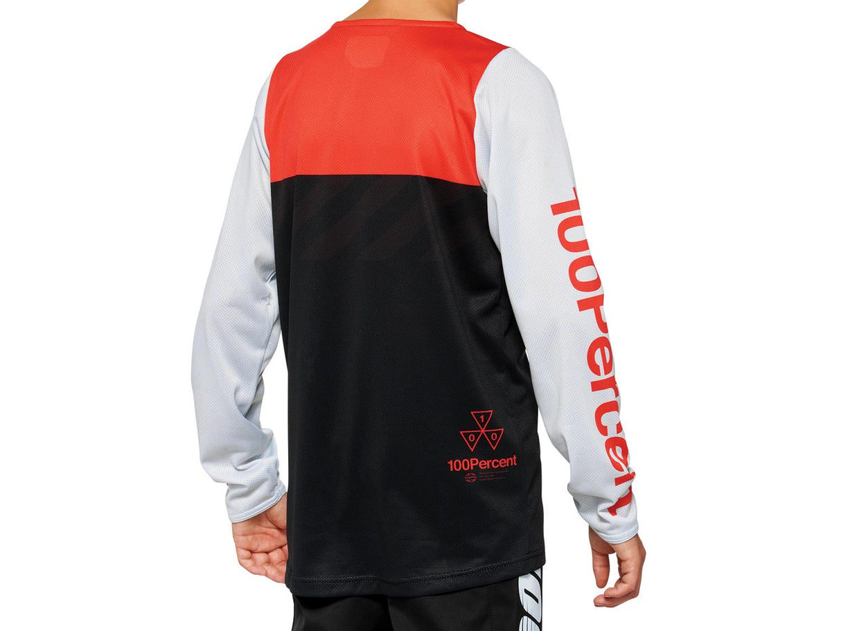 R-Core Youth Long Sleeve Jersey - Black/Racer Red