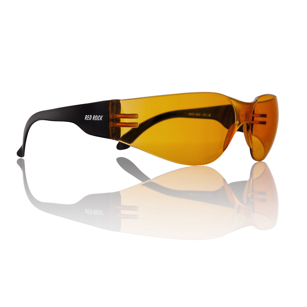 Brille schwarz - Gläser orange