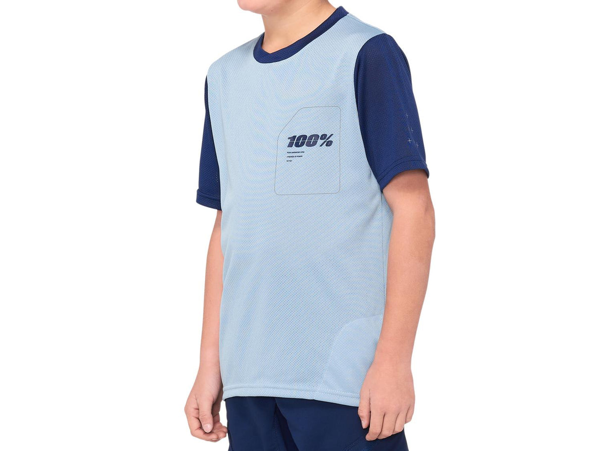 Ridecamp Youth Short Sleeve Jersey - Light Slate / Navy