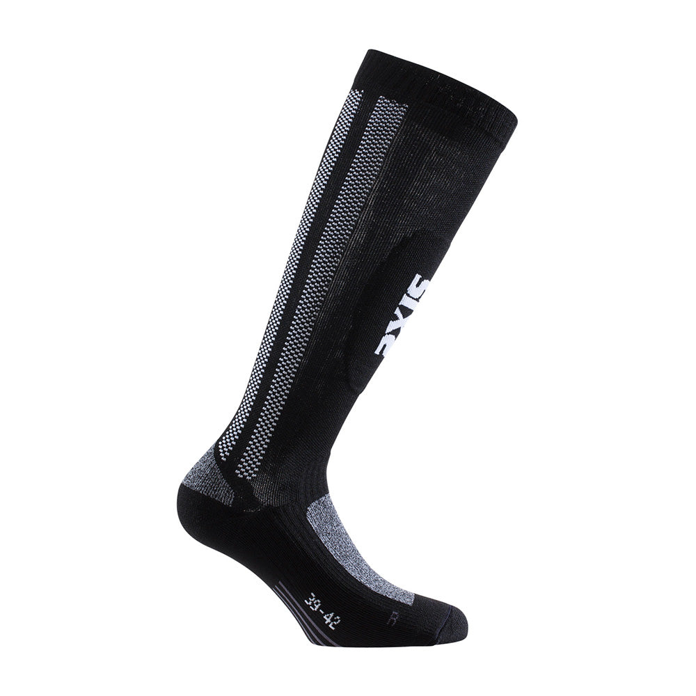 Lange Motorradsocken - schwarz-grau