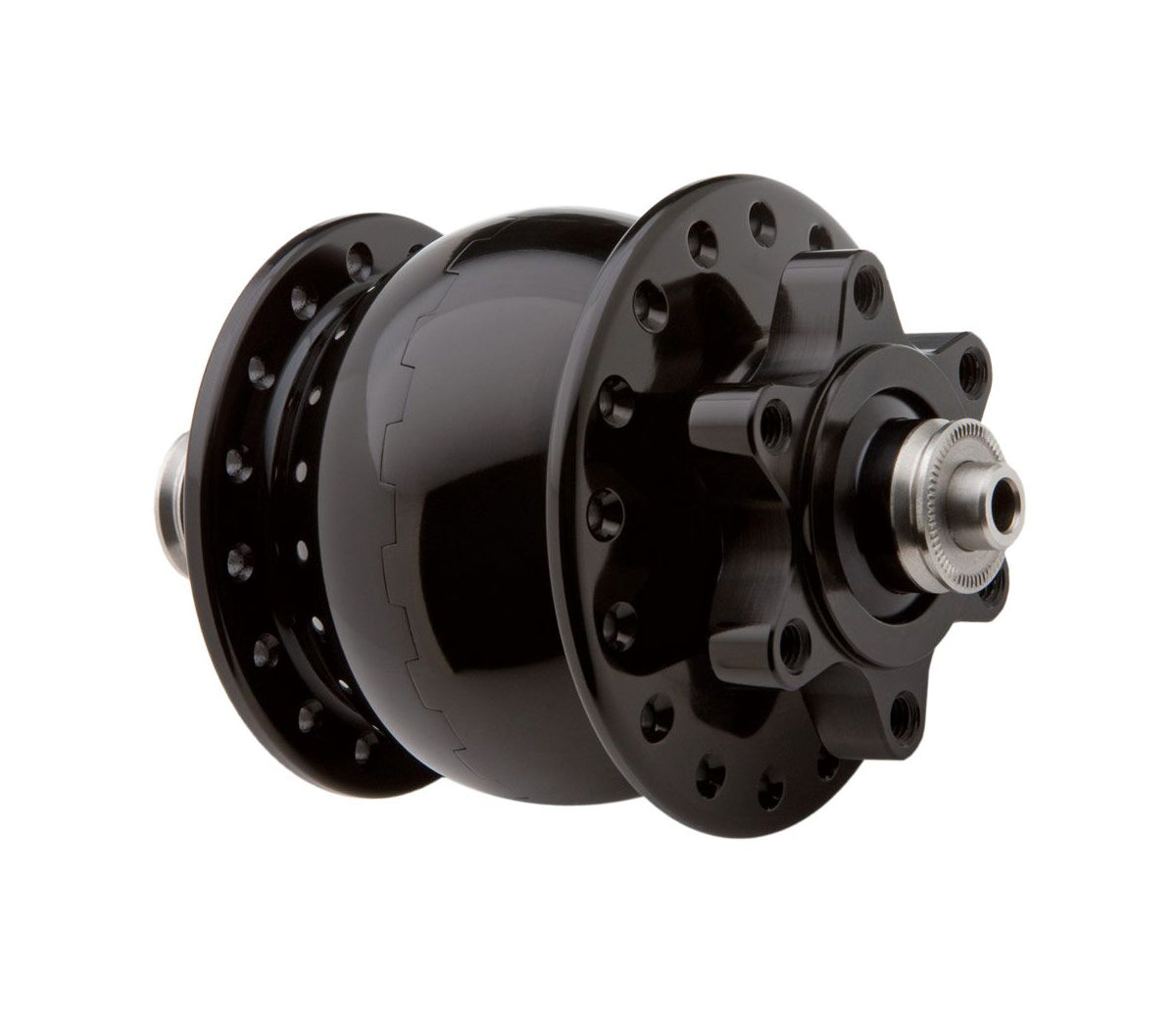 Nabendynamo-SON 28 Disc 6 Loch - Schwarz eloxiert