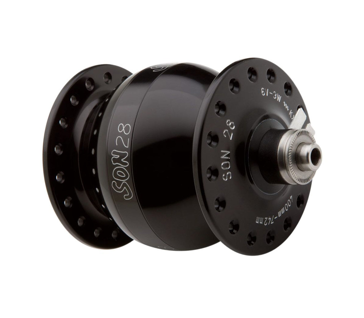 Nabendynamo SON 28 - Schwarz eloxiert