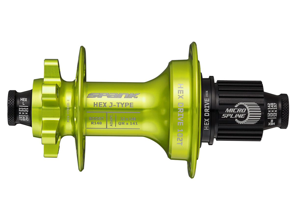 Spank HEX J-Type Boost R148 HG Hub, 102T, 32H rear hub - green