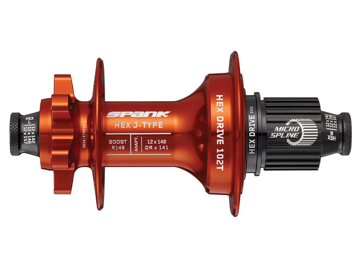Spank HEX J-Type Boost R148 XD Hub, 102T, 32H rear hub - orange